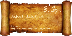 Bajcsi Szigfrid névjegykártya